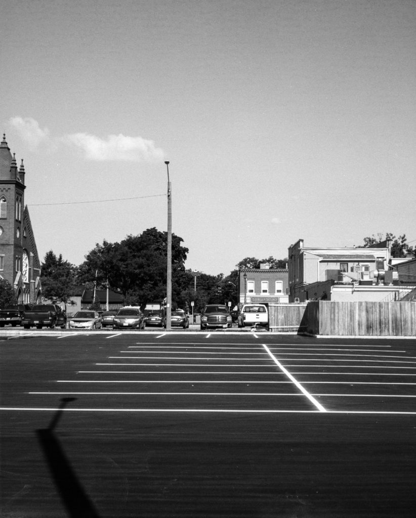 An empty parking lot